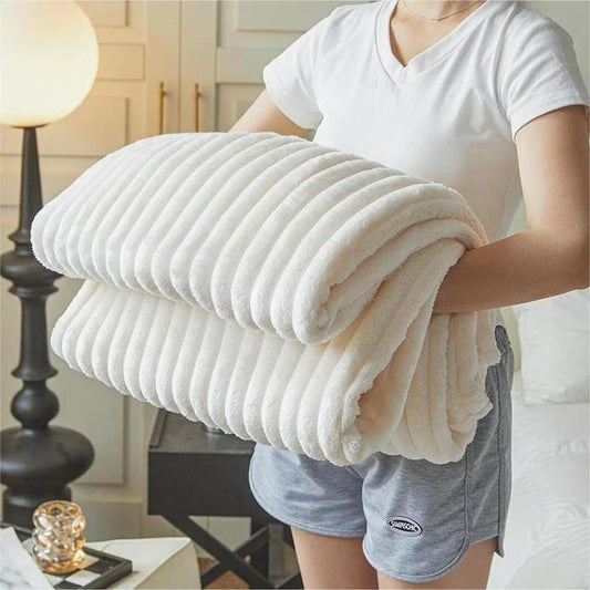 1pc Fluffy Coral Velvet Blanket Air-Conditioned Flannel Plush Comfortable,Throw Blanket Bed Cover