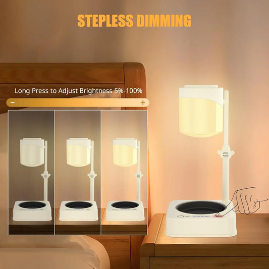 Modern Bedside Table Lamp with Wax Melt & Coffee Mug Warmer