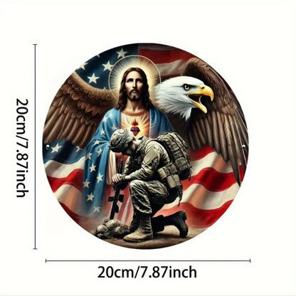 "God Bless Our Military" Iron Decor – Patriotic 2D Art |