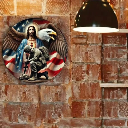 "God Bless Our Military" Iron Decor – Patriotic 2D Art |