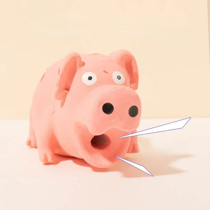 Squeaky Pig Dog Toy Durable Rubber Pig Squeaker Dog Puppy Chew Toys