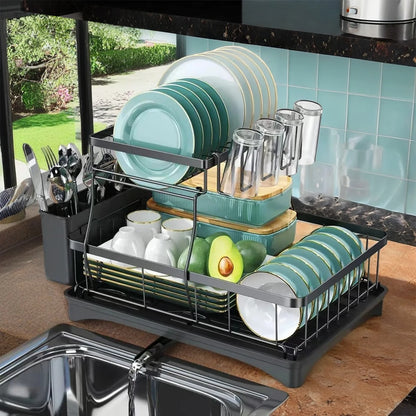 Large 2-tier dish drying rack,Metal