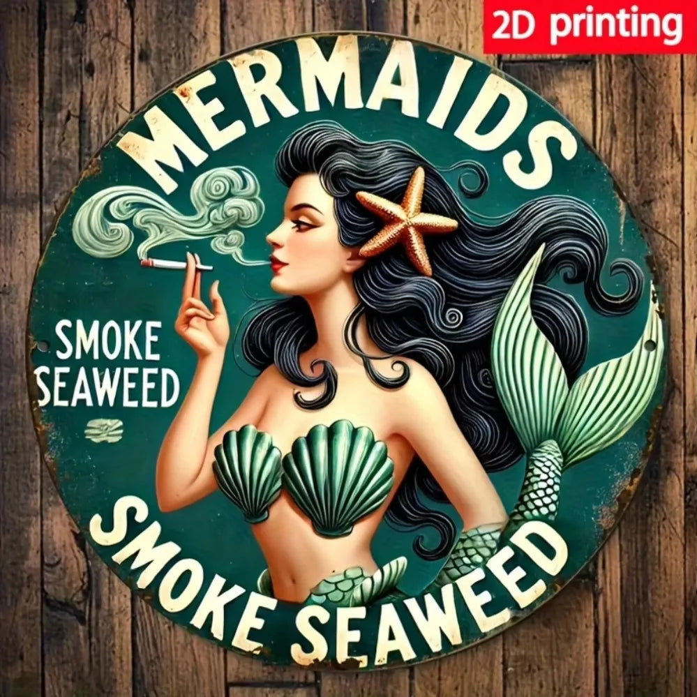 1pc vintage mermaid and seaweed wall art