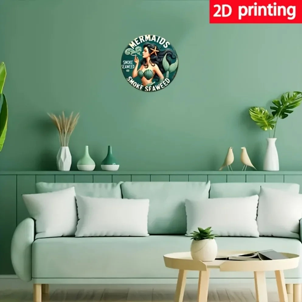 1pc vintage mermaid and seaweed wall art