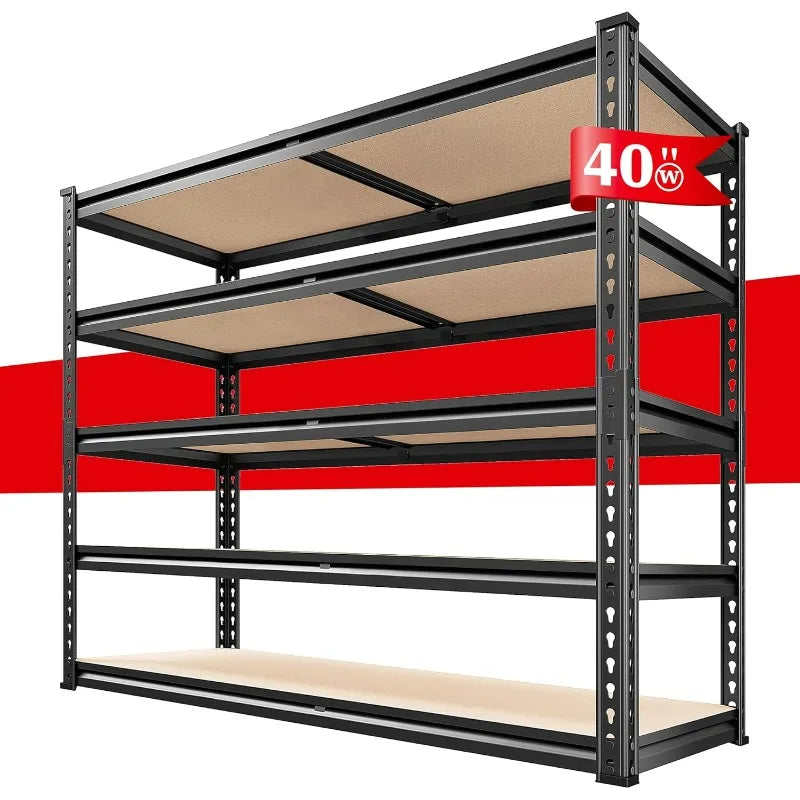 2500LBS Garage Shelving 72''H Storage 5 Tier Metal Shelves Adjustable