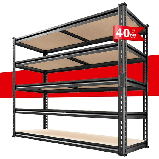 2500LBS Garage Shelving 72''H Storage 5 Tier Metal Shelves Adjustable