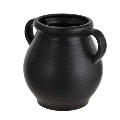 Ribbed Ceramic Vase Antique-Inspired Home Décor