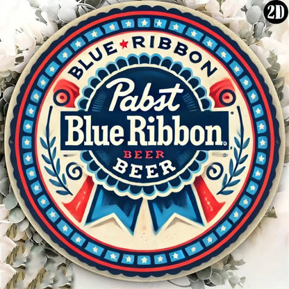 8x8" Retro Pabst Blue Ribbon Beer Metal Sign