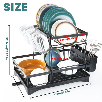 Large 2-tier dish drying rack,Metal