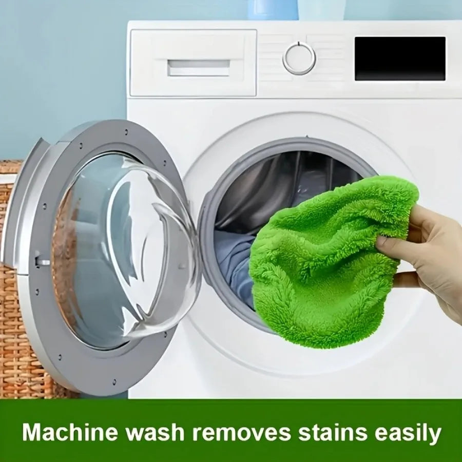 12 Piece Washable Green Mop Cloth, Perfect for Home and Office