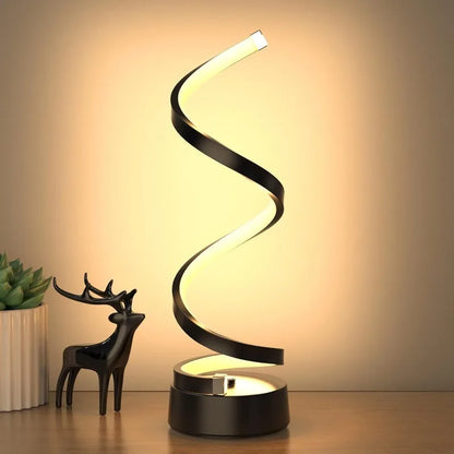 Classic Spiral LED Table Lamp,, Adjustable Arm, Soft Light, Multifunction