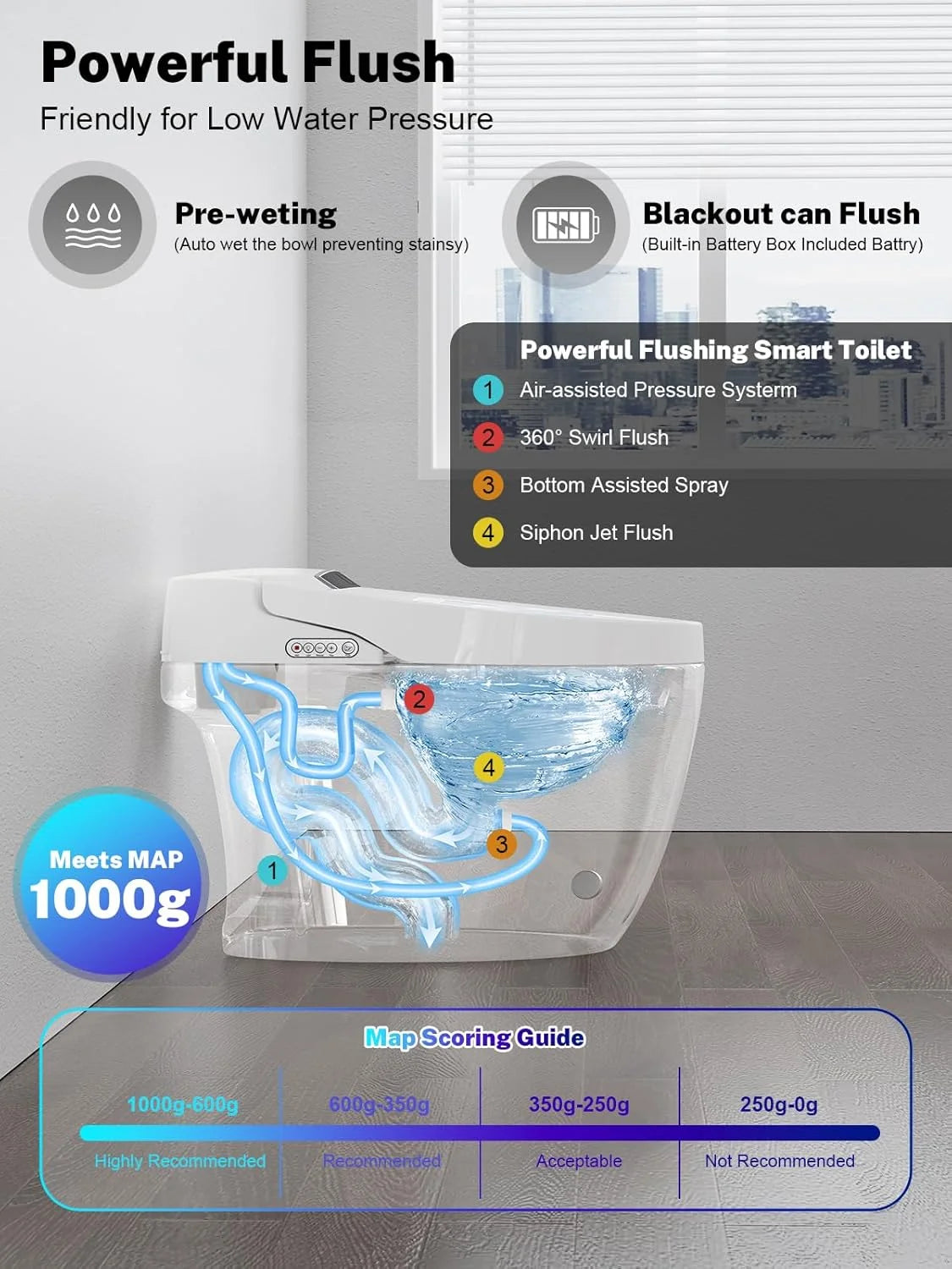 Smart Toilet, Heated Seat ,Night Light Auto Flush, Open/Close comfort Height