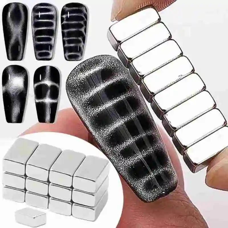 100/200/400/600 PCS Silver rectangular magnets, Double-Sided Adhesive, Perfect for Fridge, Garage