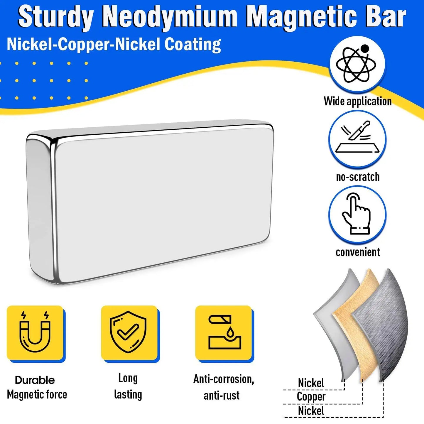 100/200/400/600 PCS Silver rectangular magnets, Double-Sided Adhesive, Perfect for Fridge, Garage
