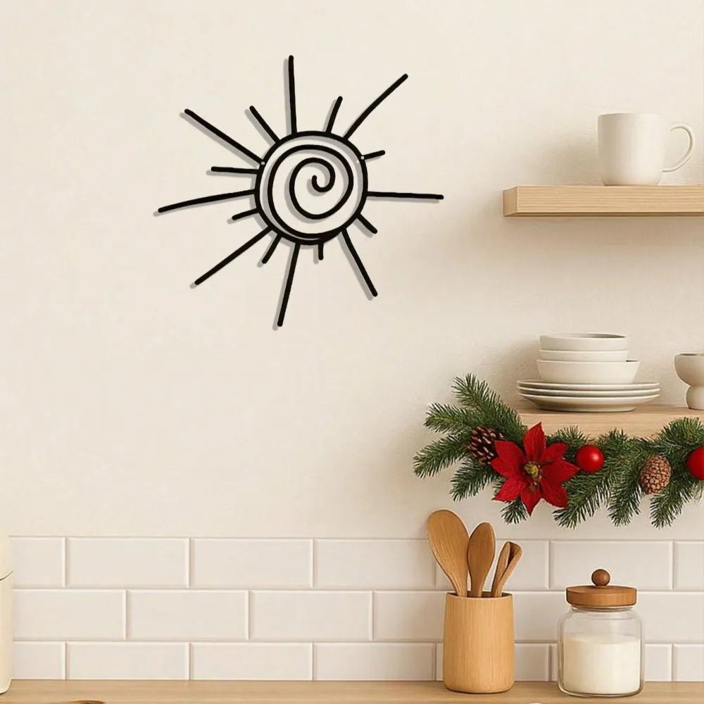 Sunburst Metal Wall Art – Large Bohemian Deco