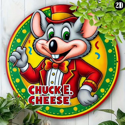 Chuck E. Cheese Metal Sign,Kids Room Decor, Wall Sculpture