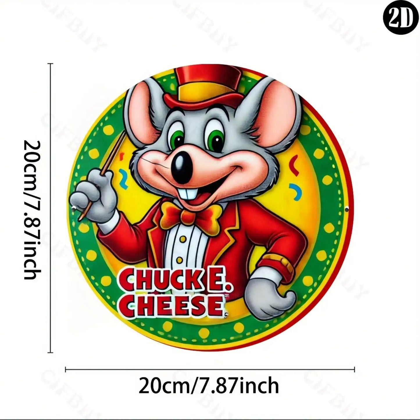 Chuck E. Cheese Metal Sign,Kids Room Decor, Wall Sculpture
