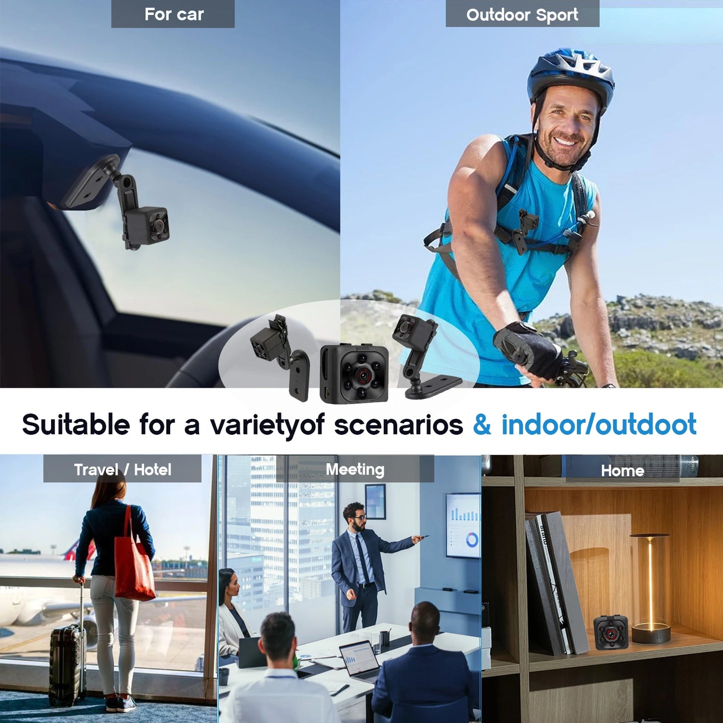 Mini, Camera 1080P, Nanny Cam Full HD with Night Vision, Motion Activation