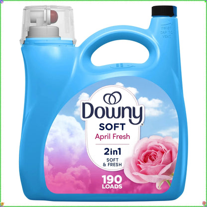 Liquid Laundry Fabric Softener, April Fresh Scent, 140 fl oz, 190 Loads