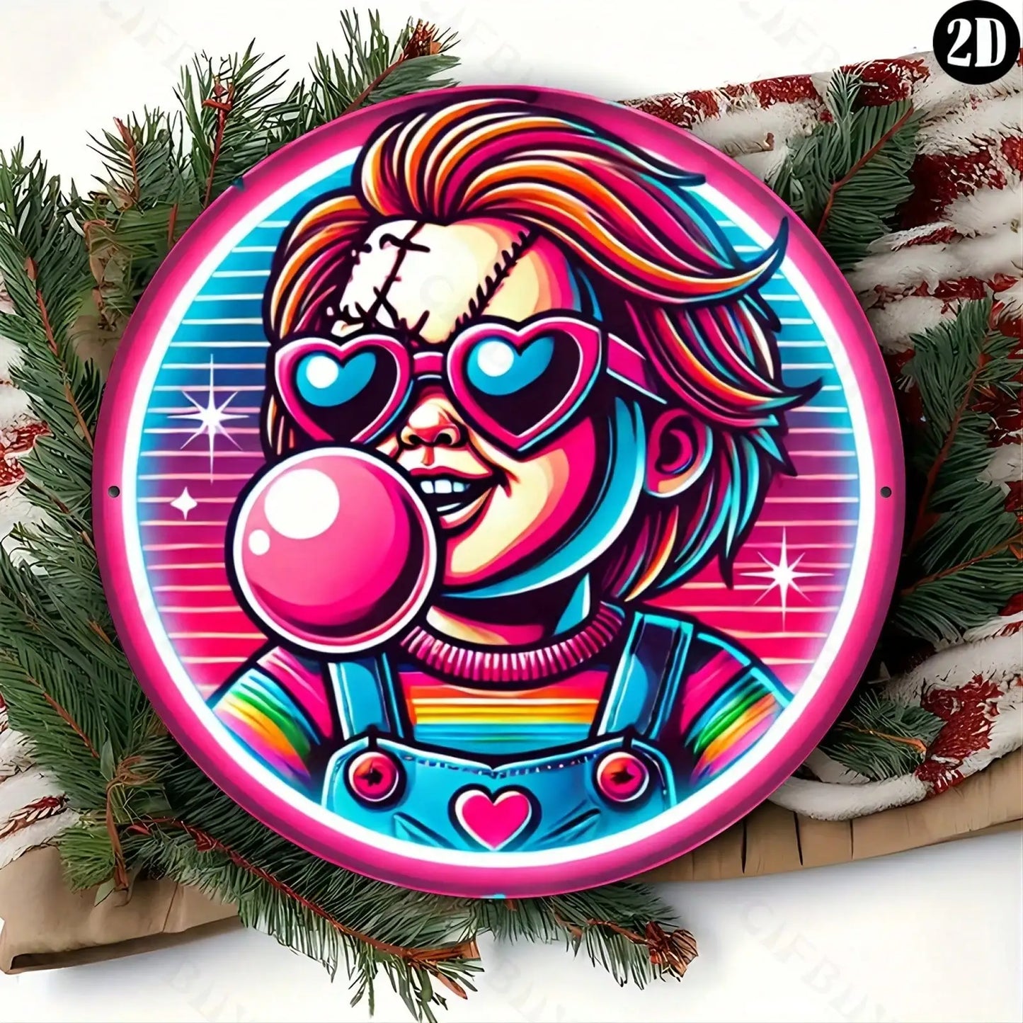 8x8" Chucky Horror Metal Sign,Halloween Gift,Wall Sculpture