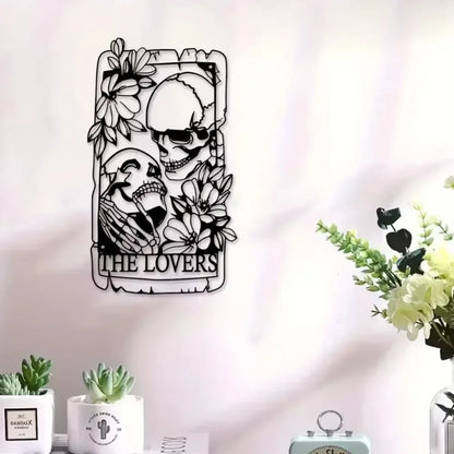 Bohemian-Gothic Metal Skull Wall Art