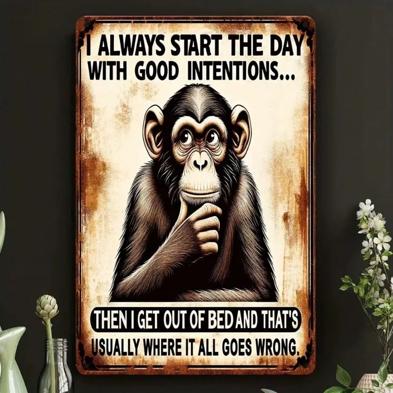 Funny Sarcastic Metal Vintage Wall, Art Plaque