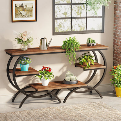C-Shaped End Table, 3-Tier Small Table