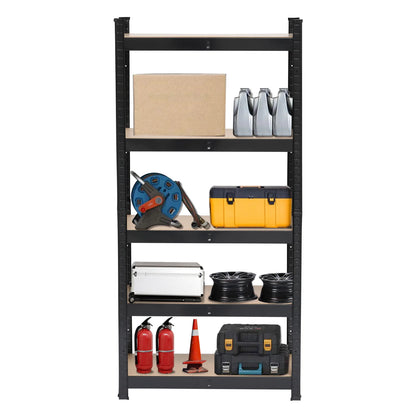 5 Tier Heavy Duty Black Metal Shelving Garage Storage