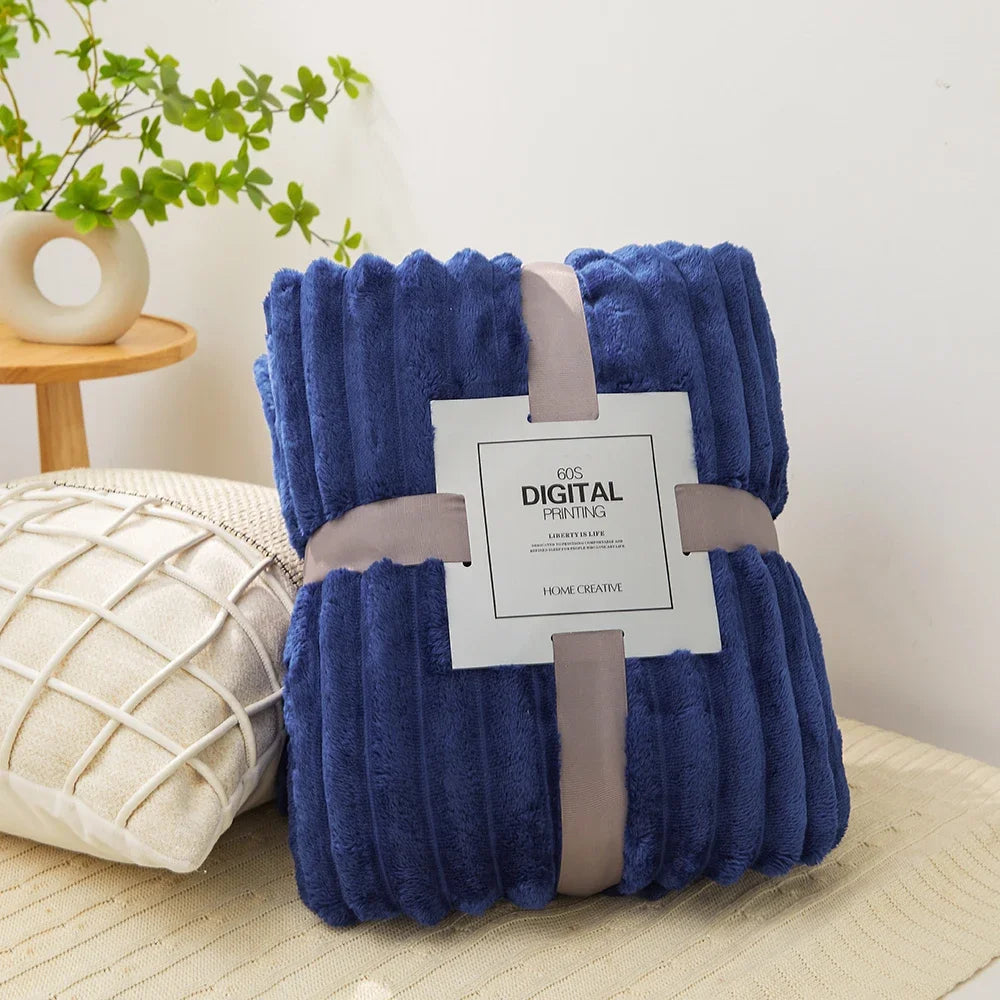 1pc Fluffy Coral Velvet Blanket Air-Conditioned Flannel Plush Comfortable,Throw Blanket Bed Cover