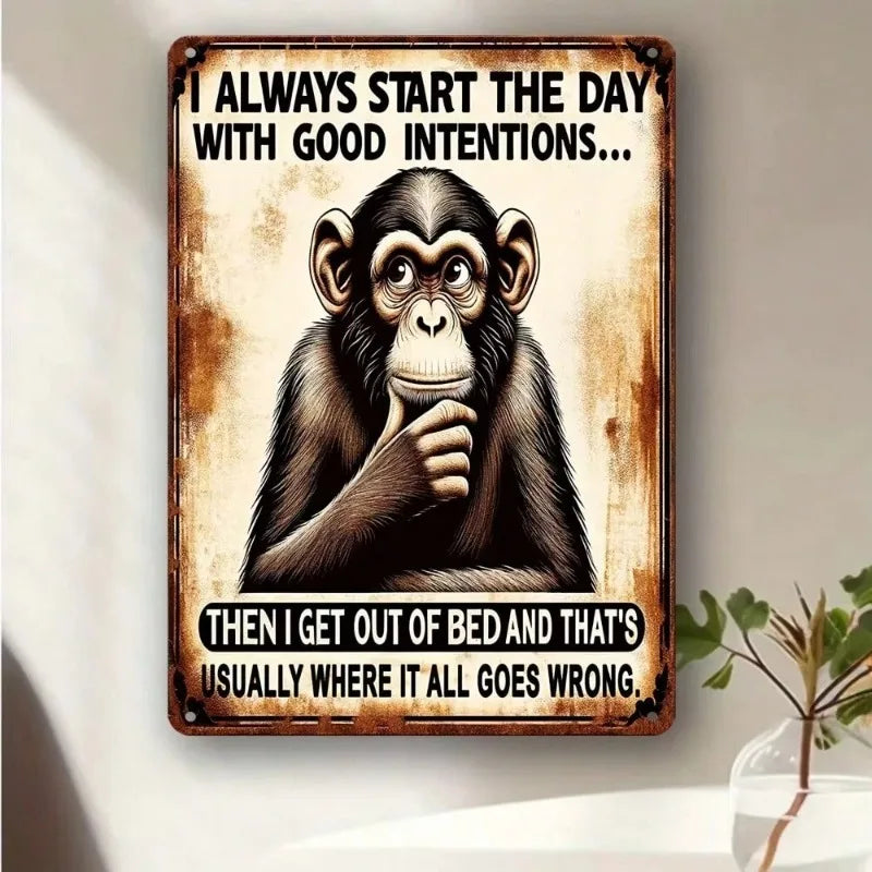 Funny Sarcastic Metal Vintage Wall, Art Plaque