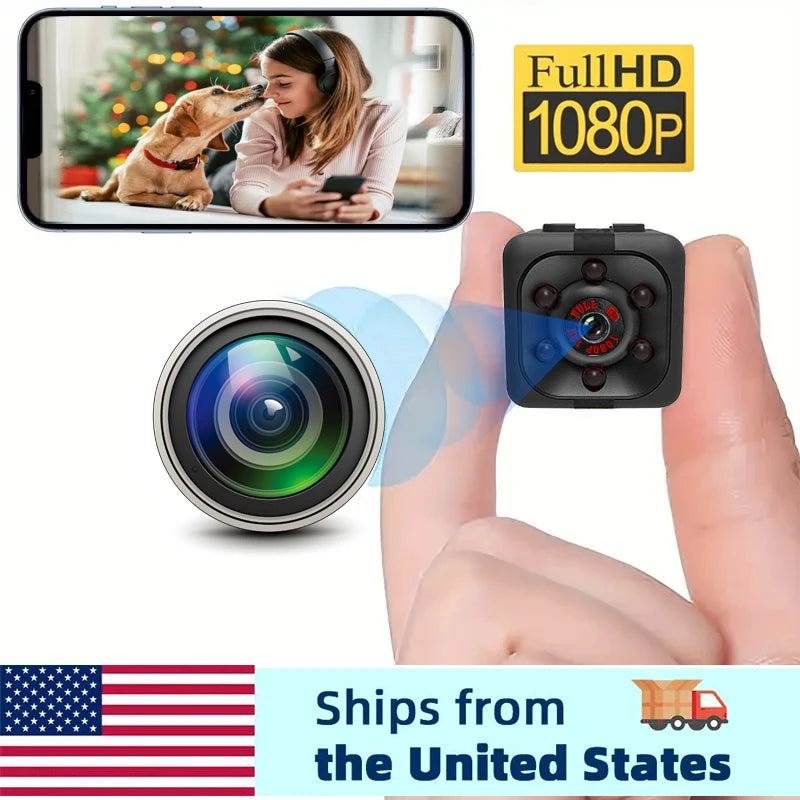 Mini, Camera 1080P, Nanny Cam Full HD with Night Vision, Motion Activation