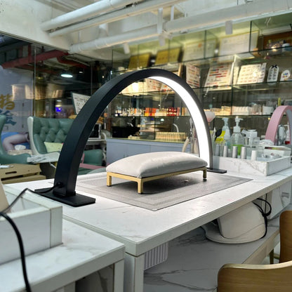 22-inch desk lamp, half-moon LED light, three colors of light, adjustable brightness