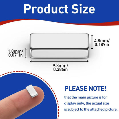 100/200/400/600 PCS Silver rectangular magnets, Double-Sided Adhesive, Perfect for Fridge, Garage