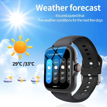 Smart watch with full touch screen, call, message reminder, compatible with iPhone/android mo