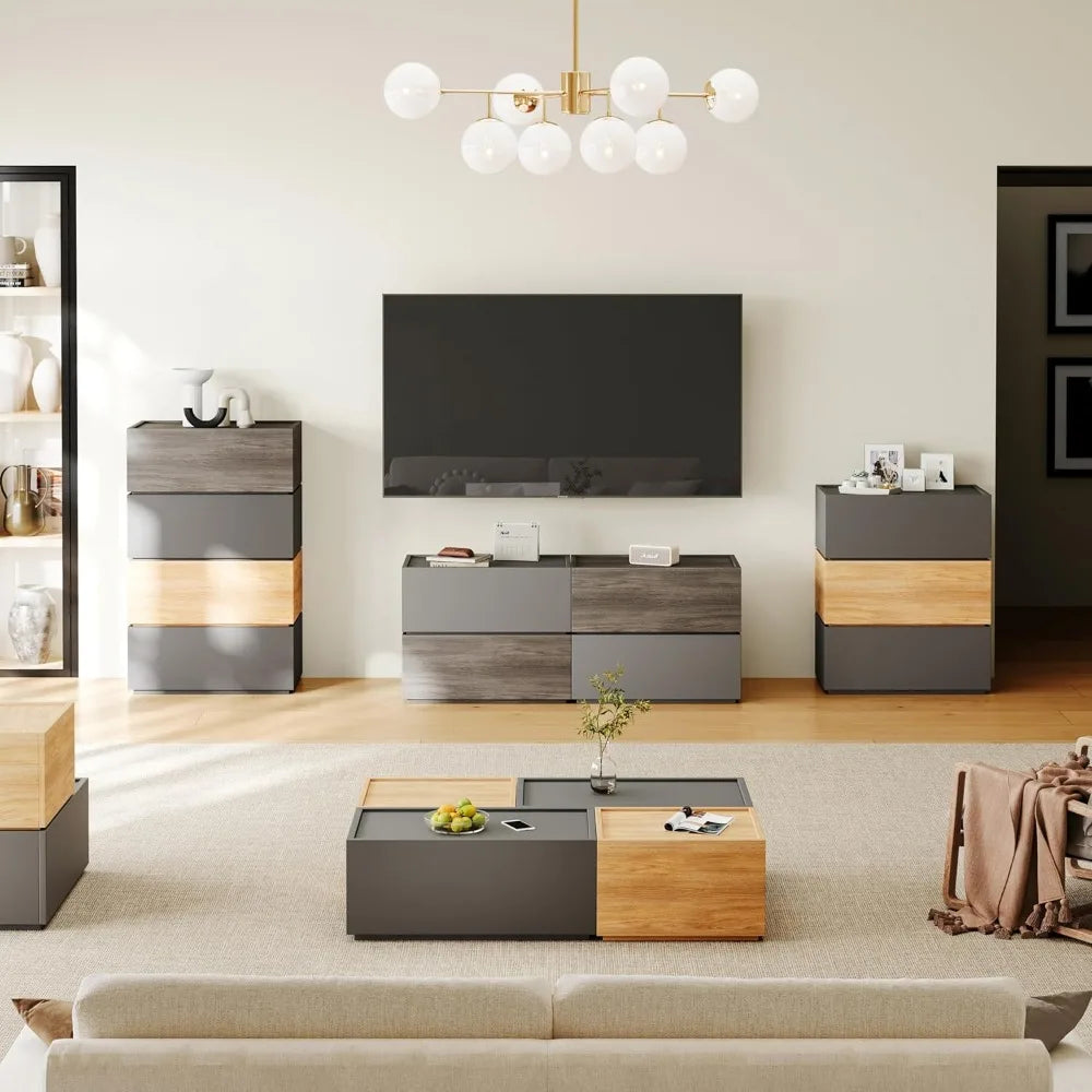 Modern Nightstand Stackable Storage Drawers,Cabinet,