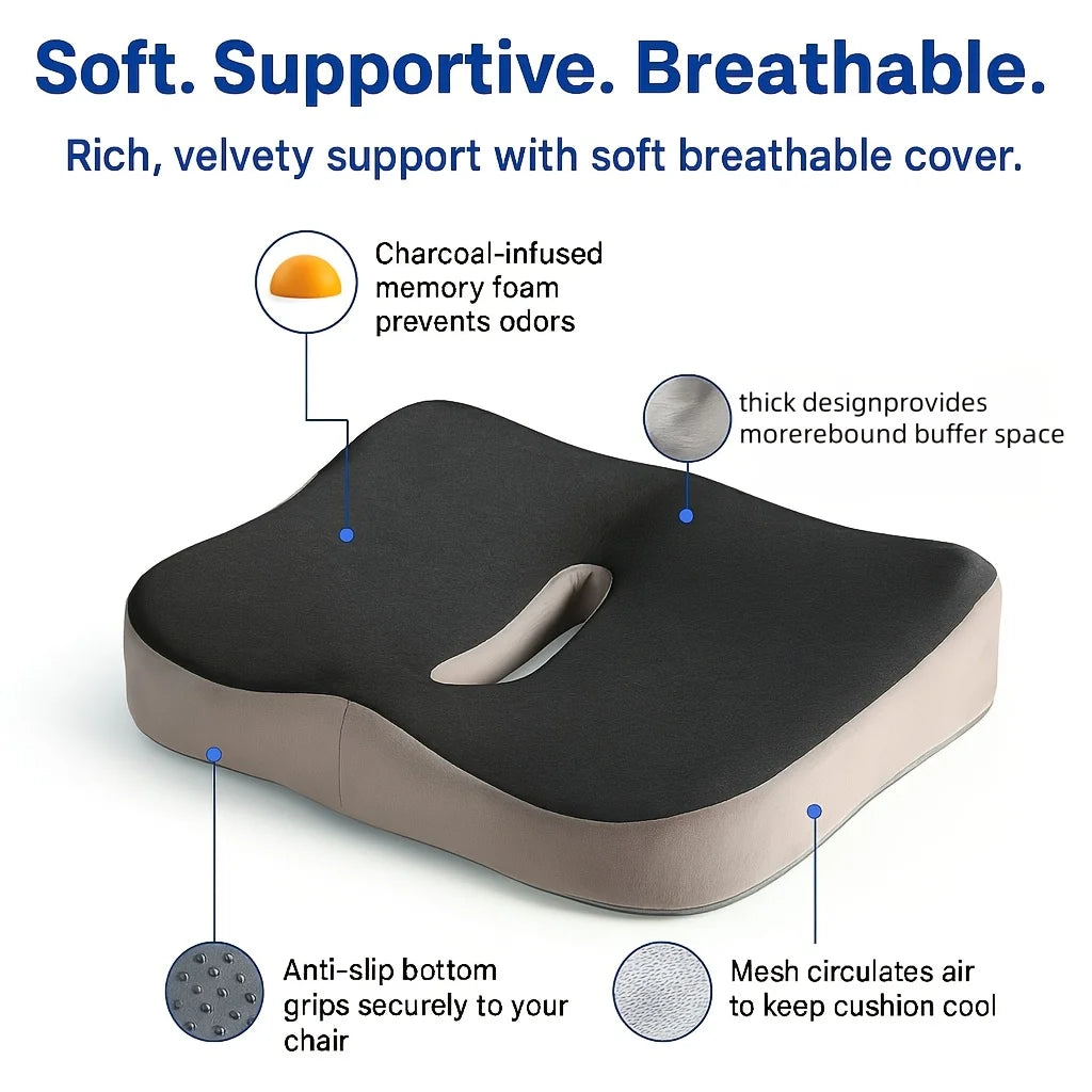Memory foam seat cushion ergonomic pressure pad