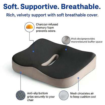 Memory foam seat cushion ergonomic pressure pad