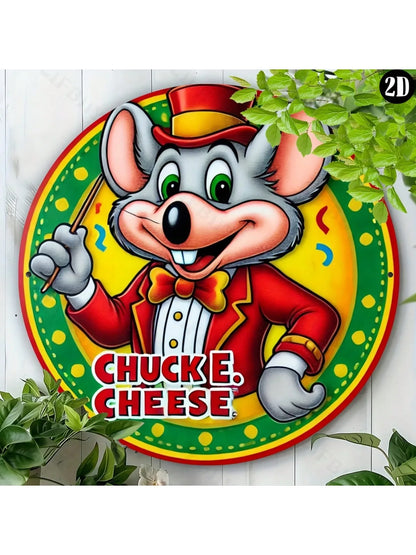 Chuck E. Cheese Metal Sign,Kids Room Decor, Wall Sculpture
