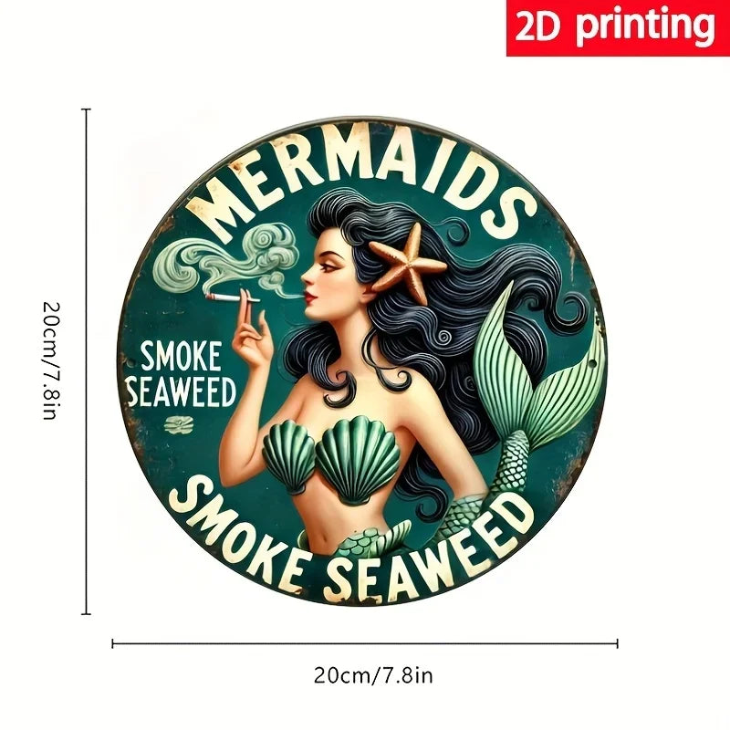 1pc vintage mermaid and seaweed wall art