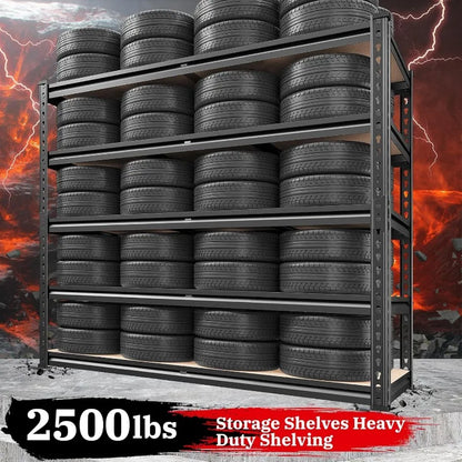 2500LBS Garage Shelving 72''H Storage 5 Tier Metal Shelves Adjustable