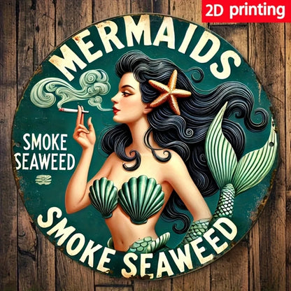 1pc vintage mermaid and seaweed wall art