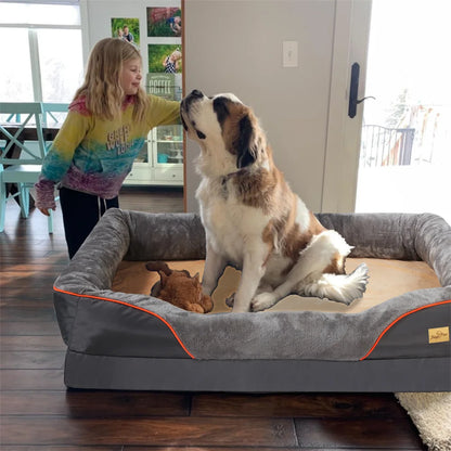 Jumbo Orthopedic  Memory Foam Pet Sofa Cushion Warm Puppy Bolster