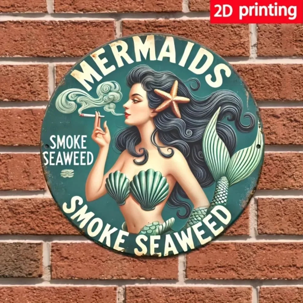 1pc vintage mermaid and seaweed wall art