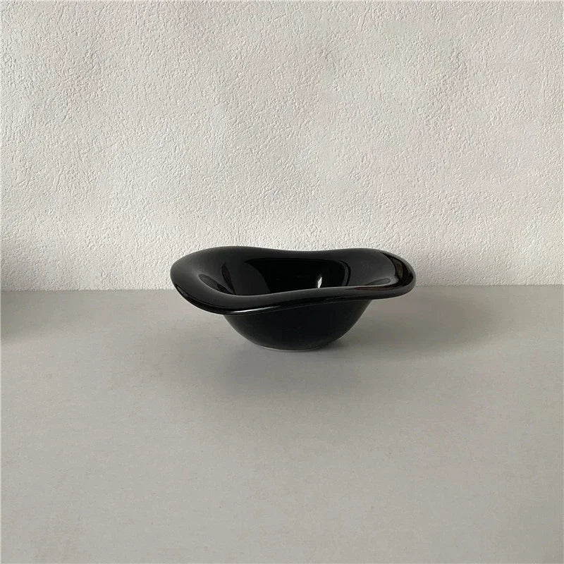 Ins Ceramic Saucer Korean Style Dessert Yogurt Oats Bowl Cream Color Fruit