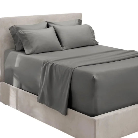 Extra Deep Pocket King Size Sheets Sets - Fits Mattress 18-24 In- Grey Sheets