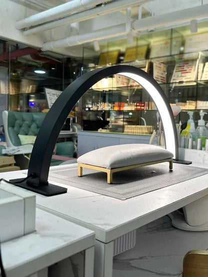 22-inch desk lamp, half-moon LED light, three colors of light, adjustable brightness