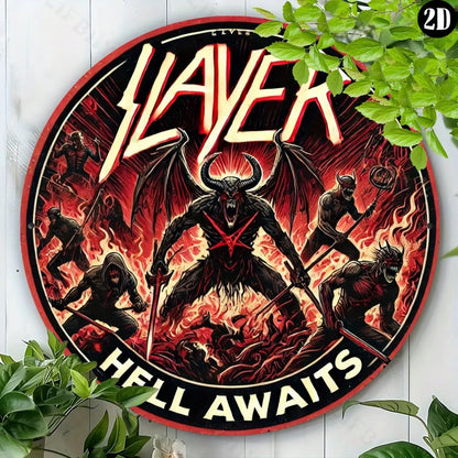 8x8" SLAYER Hell Awaits Metal Sign