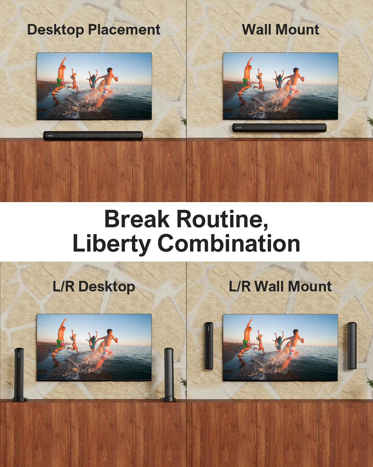 Soundbar, Peak Power 100W, 2-in-1 Detachable Bluetooth