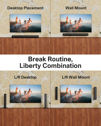 Soundbar, Peak Power 100W, 2-in-1 Detachable Bluetooth