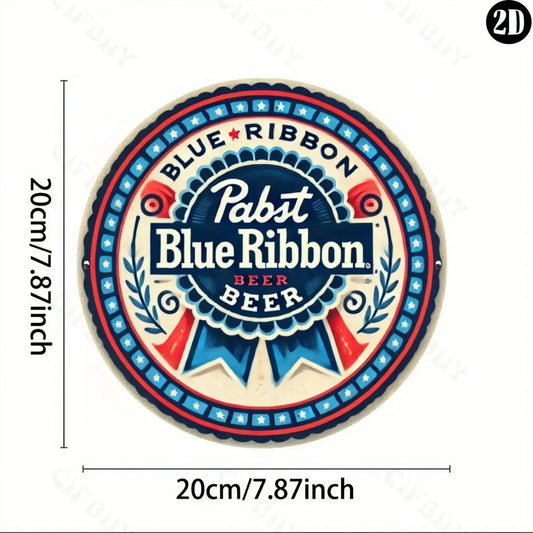 8x8" Retro Pabst Blue Ribbon Beer Metal Sign